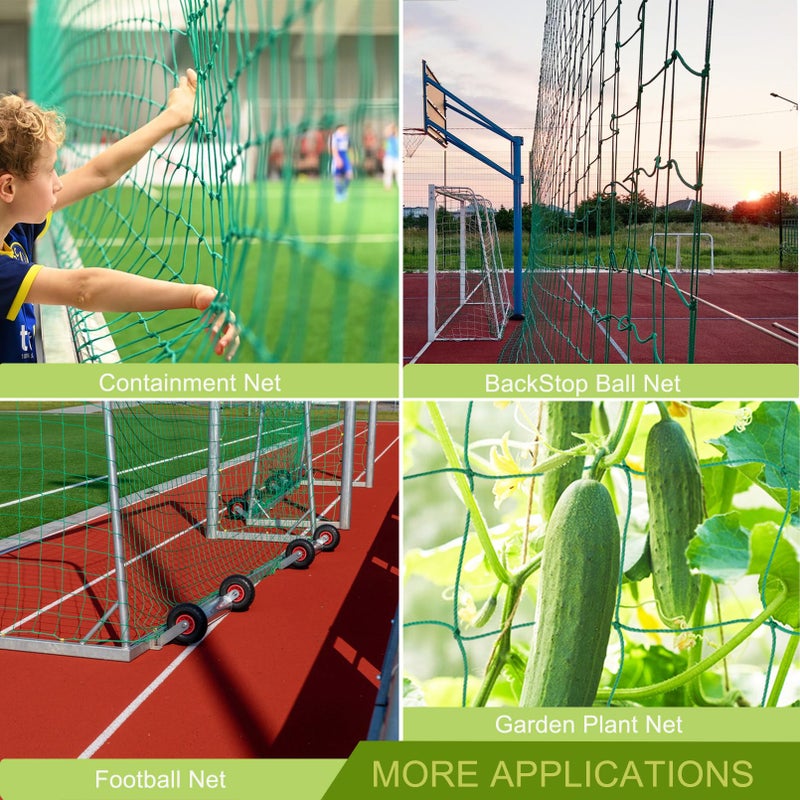 Aoneky Soccer Backstop Net 10x30 ft - Heavy Duty Practice Barrier & Containment Net for Training, High Impact Hitting Netting, 10-15 x 10-60 Ft Sizes for Football/Soccer - Image 5